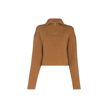 NANUSHKA Half-Zipped Cropped Jumper