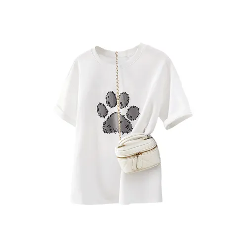 TOUCH Set in Sleeve T Shirt Women's White