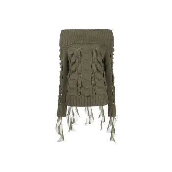 Blumarine Ruffled Off-Shoulder Knitted Top