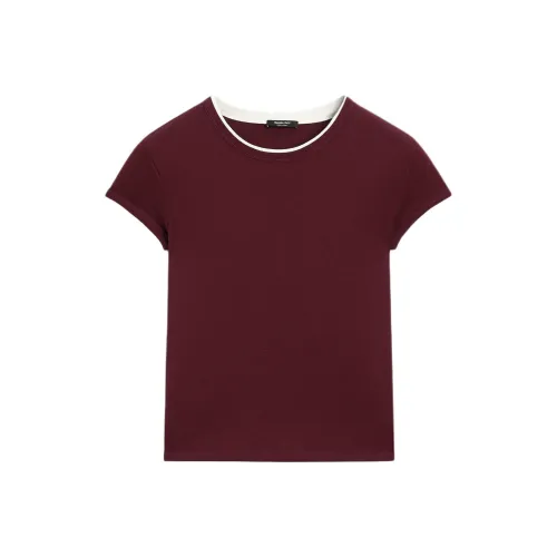 Massimo Dutti T-Shirt Women's Dark Red