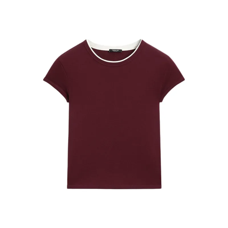 Massimo Dutti T-Shirt Women's Dark Red-0