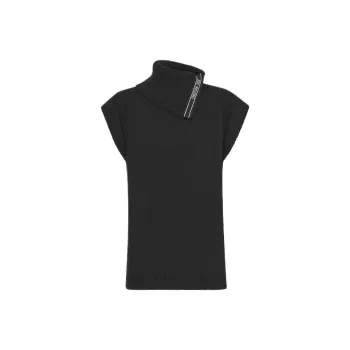 DIOR Stand Collar Sleeveless Sweater Sweater Women's Black