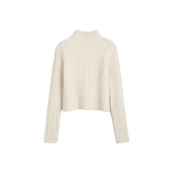 TOTEME Mock-Neck Ribbed-Knit Sweater