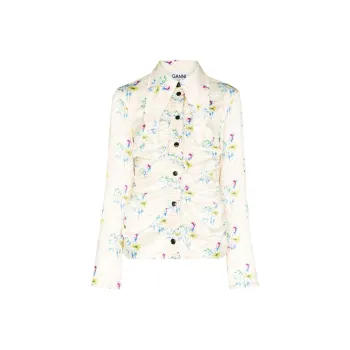 GANNI Shirts Women's Light Yellow