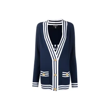 BALMAIN FW21 Fitted Knitwear Women's Blue