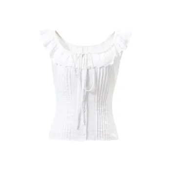 MTHE Flutter Sleeve T Shirt Women's White