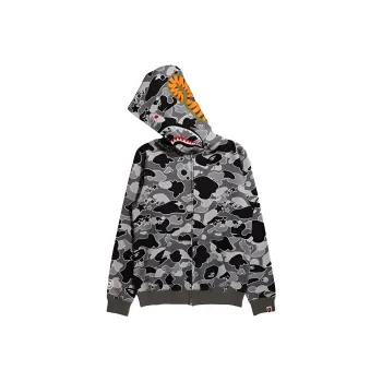 A BATHING APE Women's Sta Camo Shark Full Zip Hoodie Pink