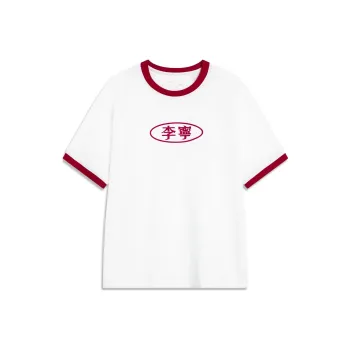 LINING Sports Life Collection T Shirts Women's Ivory/Bull Red