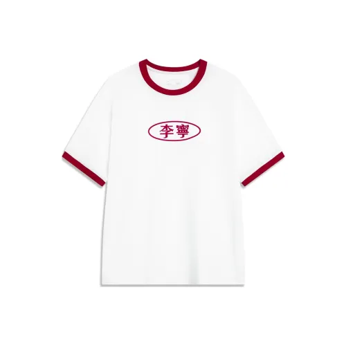 LINING Sports Life Collection T Shirts Women's Ivory/Bull Red