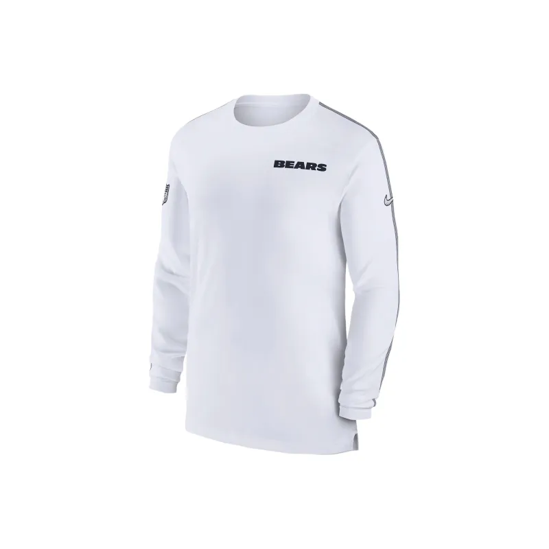 Nike Chicago Bears Sideline Coach Rugby Jerseys Men's White-0