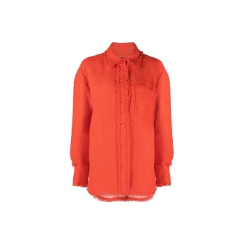 MSGM Fringed Tweed Overshirt