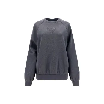 PRADA Logo Embossed Crewneck Sweatshirt