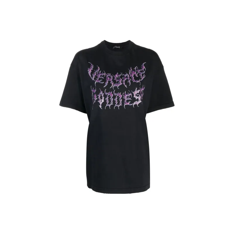 VERSACE Goddess Logo T Shirt 'Black'-0