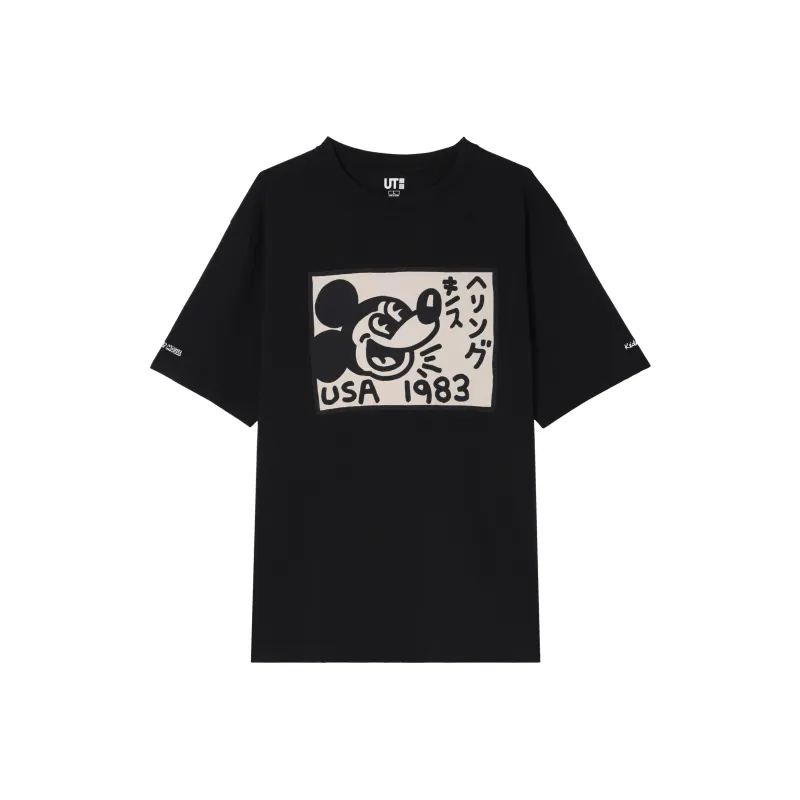 UNIQLO Drop Shoulder Sleeve T Shirt Unisex Black-0