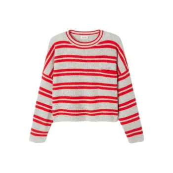 AMERICAN VINTAGE A.M SS25 JUMPER RAXOW Sweater Women's Gray Strawberry Stripes