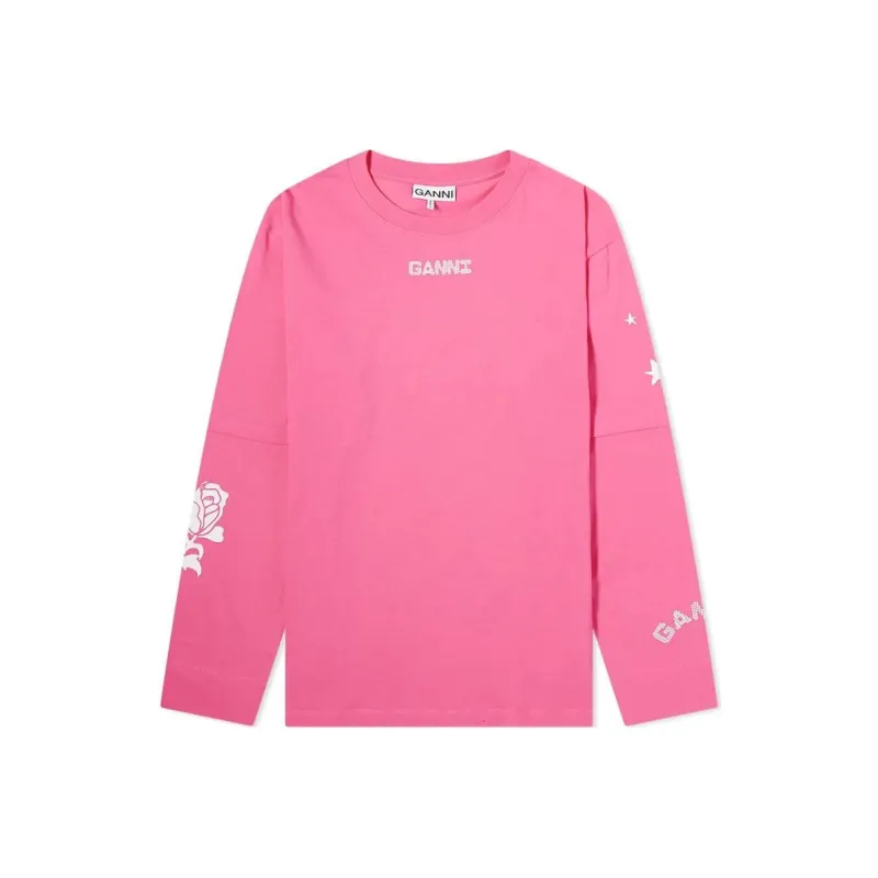 GANNI T-Shirts Women's Pink-0