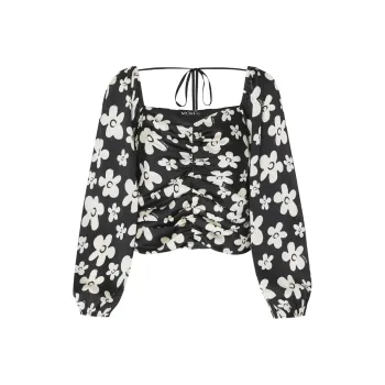 MO&CO T-Shirts Women's Black With White Multicolor