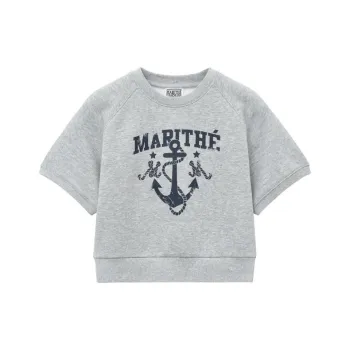 MARITHE FRANCOIS GIRBAUD SS24 Raglan Sleeve T Shirt Women's Light Gray