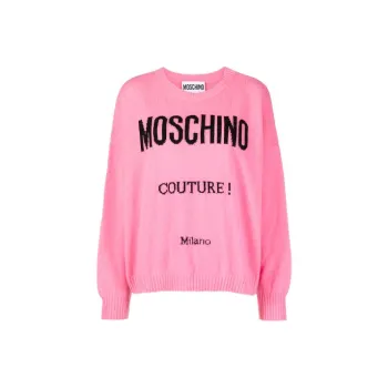 MOSCHINO SS21 Loose Fit Sweater Women's Pink