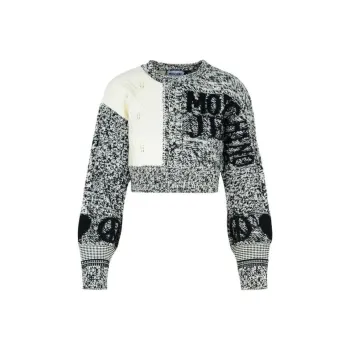 MOSCHINO Logo Intarsia Cropped Jumper