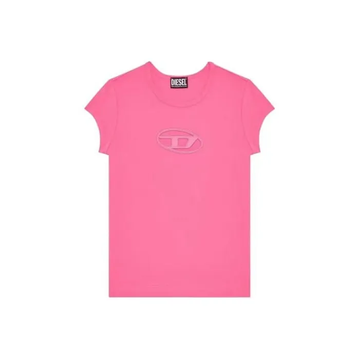DIESEL OVAL D Series T Shirt Women's Neon Pink-0