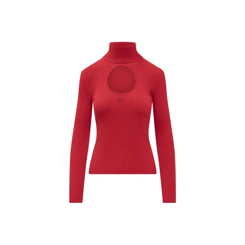COURREGES Cut out Crop Top-0