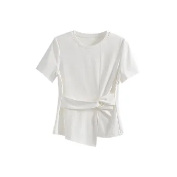 She Enjoys Drop Shoulder Sleeve T Shirt Women's Milk White