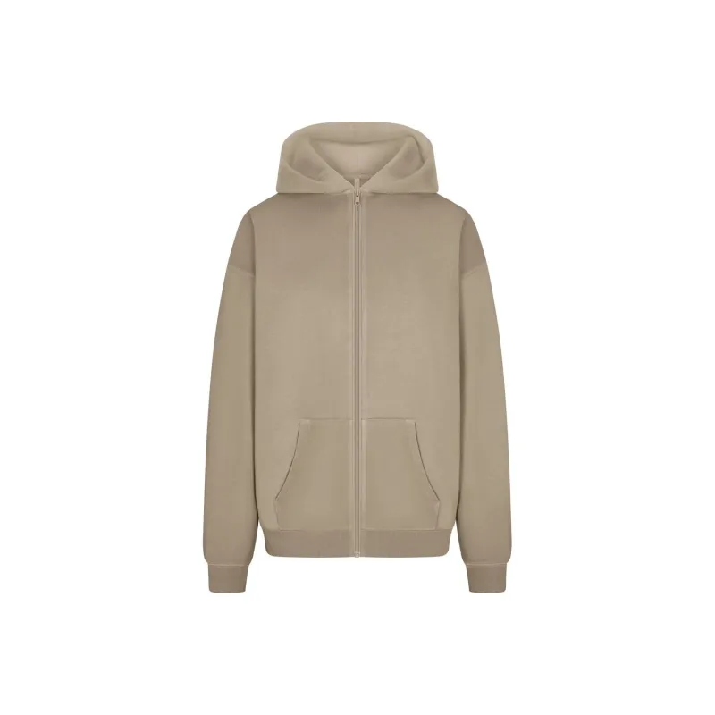 SKIMS SS24 Summer Collection FRENCH TERRY OVERSIZED ZIP UP HOODIE Sweatshirt Women's TAUPE/Taupe-0