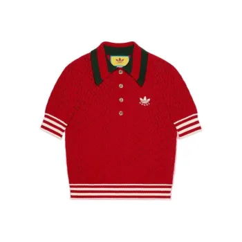 GUCCI X Adidas Cotton Polo Red