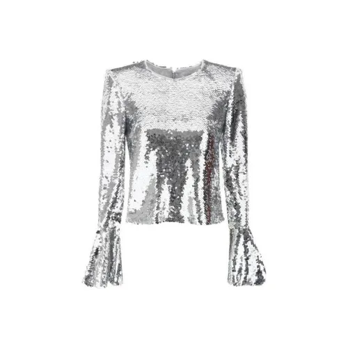 Self portrait Sequin Crewneck Cropped Top