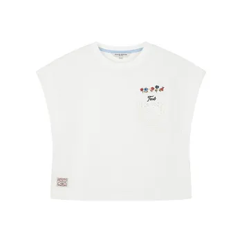 Teenie Weenie Flutter Sleeve T Shirt Women's Ivory White