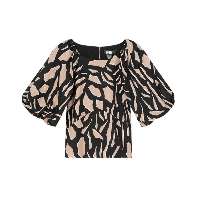 DKNY Puff Sleeve T Shirt Women's-0