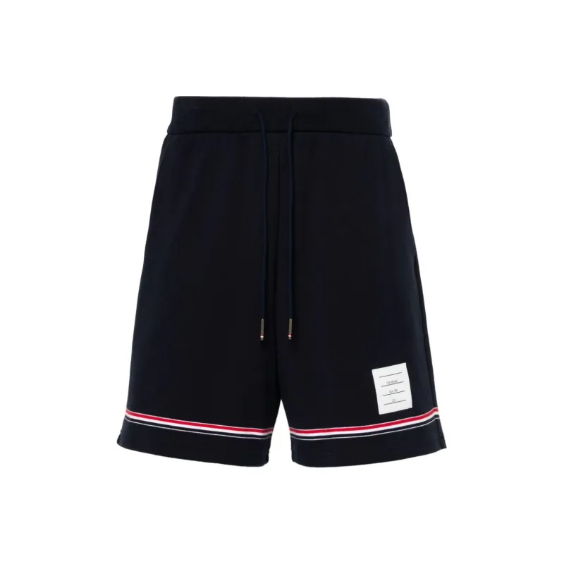 THOM BROWNE Mid Rise Drawstring Track Shorts-0
