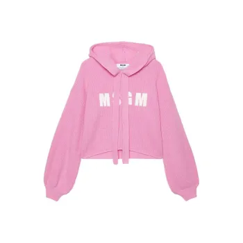 MSGM Embroidered-logo Knitted Hoodie
