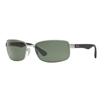 RayBan Metal Rectangular Sunglasses Unisex Silver