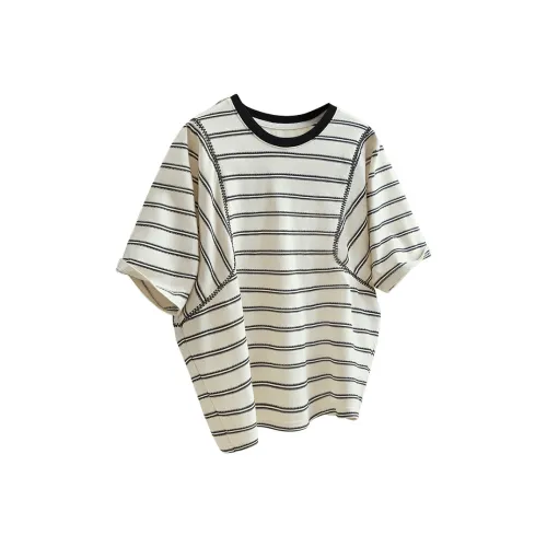 Cypress House T Shirt Women's Beige Base With Black Stripes