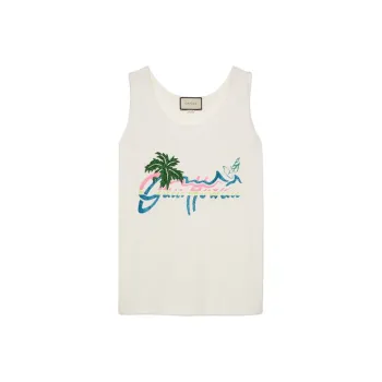 GUCCI Hawaii Print Tank Top White