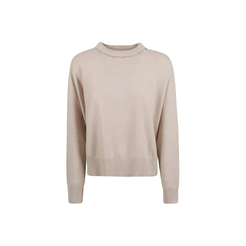 Fabiana Filippi Sequin Embellished Crewneck Knitted Jumper-0