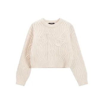 Ed Hardy FW24 Sweater Women's Ivory White