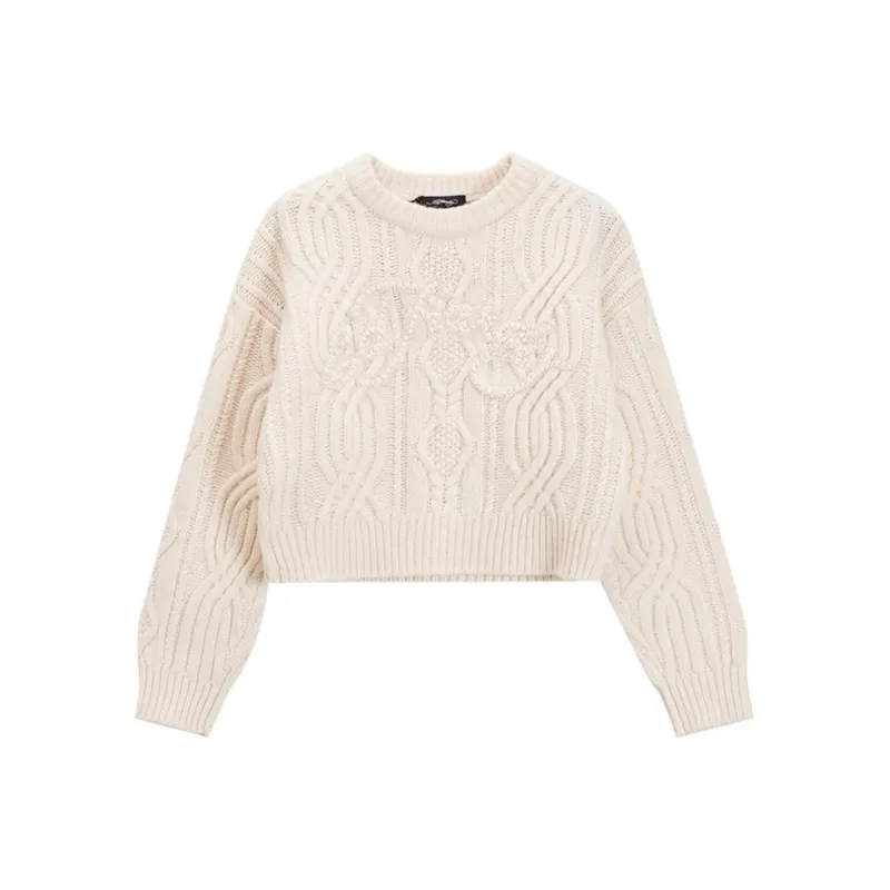 Ed Hardy FW24 Sweater Women's Ivory White-0
