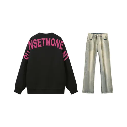 SUNSETMONENT Sweatshirt Set Unisex