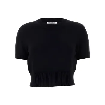 Alexander Wang Short Sleeved Cropped Pullover