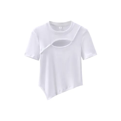 AWAO Set in Sleeve T Shirt Women's White