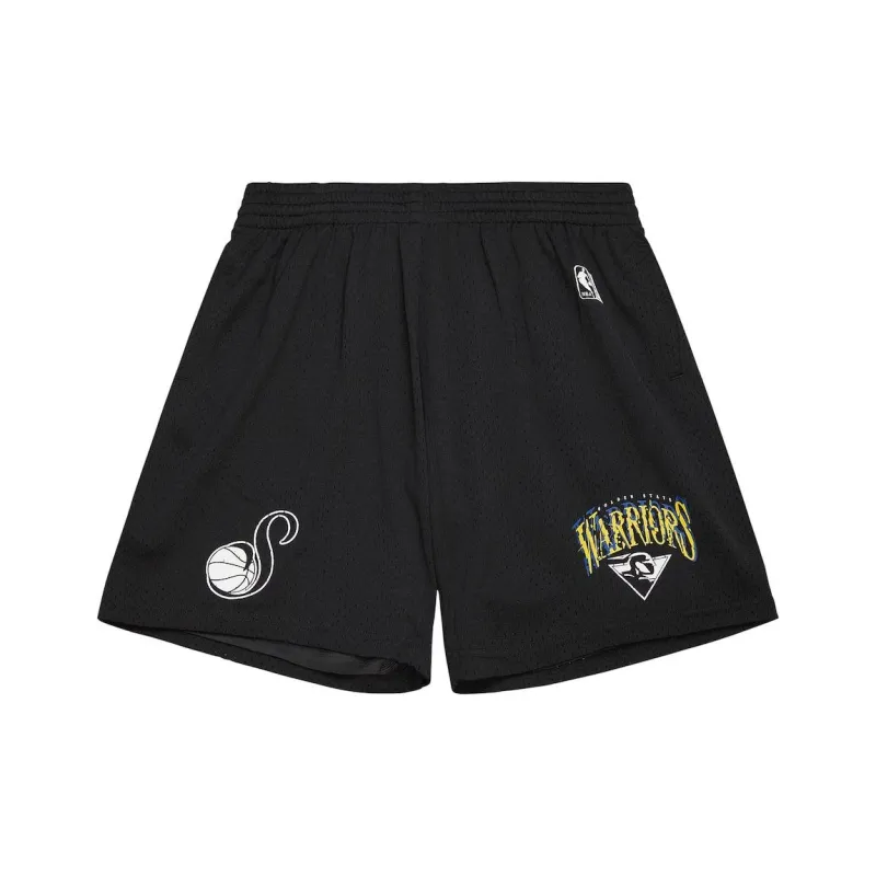 NBA Golden State Warriors NBA Suga Glitch Shorts Casual Shorts Men's Black-0