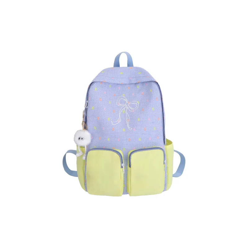 Yalu Nylon Backpack Unisex Yellow/Blue-6