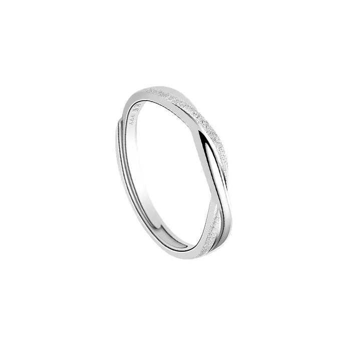 MGS 999 Silver Ring Smooth Finish Plain Band Minimalist Style Design Niche Design Fashion Versatile Unisex-8