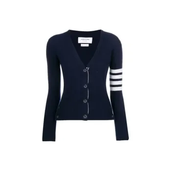 THOM BROWNE 4 Bar V Neck Cardigan
