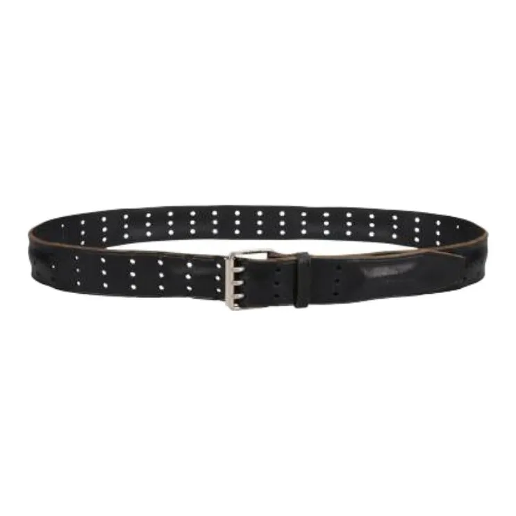 Balenciaga Genuine Leather Belts Men's Black Width 3.8CM-0