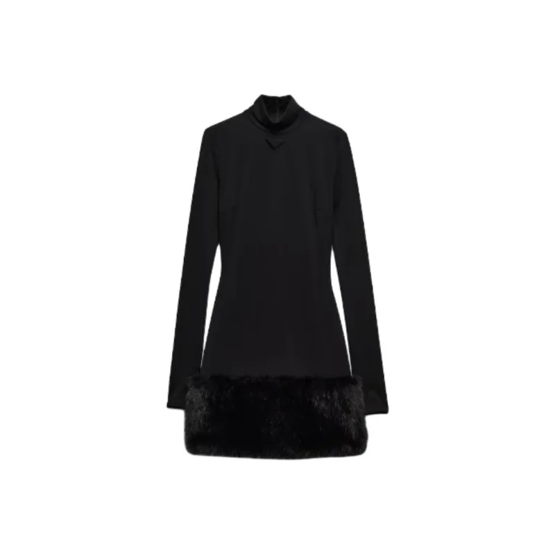 PRADA Long Sleeved Stretched Jersey Dress-0