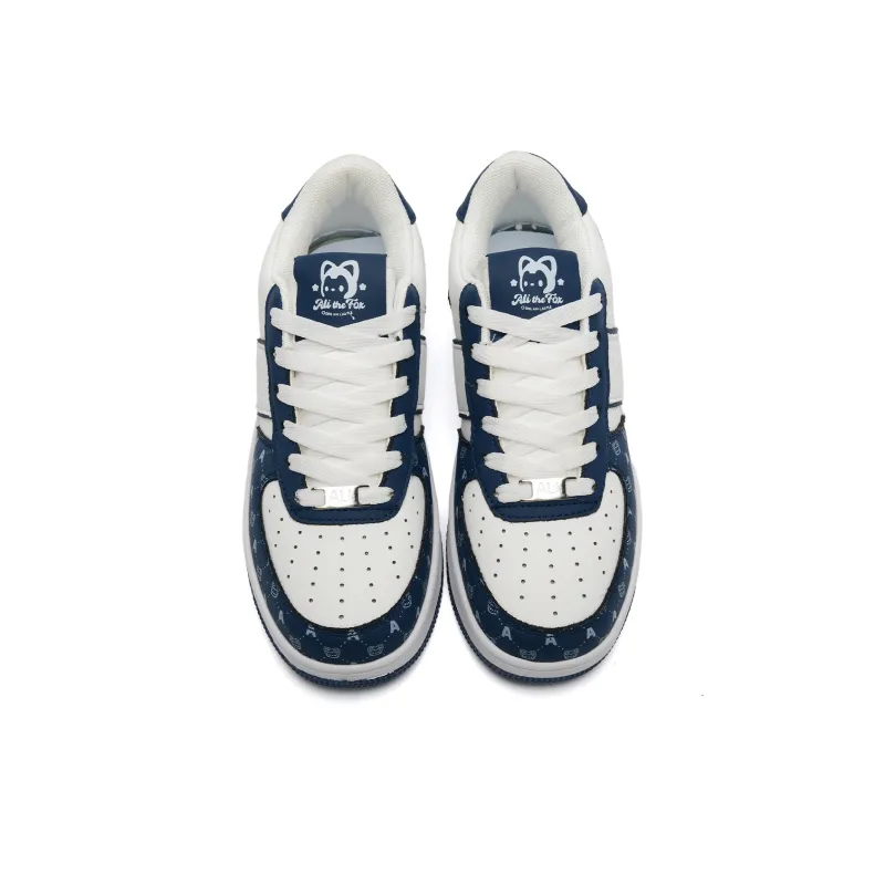 ALI THE FOX Skateboard Shoes Unisex Low Top Milk Tea Powder/Iceberg Blue-58